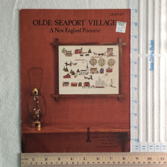 1981 “Olde Seaport Village: A New England Primitive” Cross Stitch Leaflet 🪡 - Picture 9 of 9